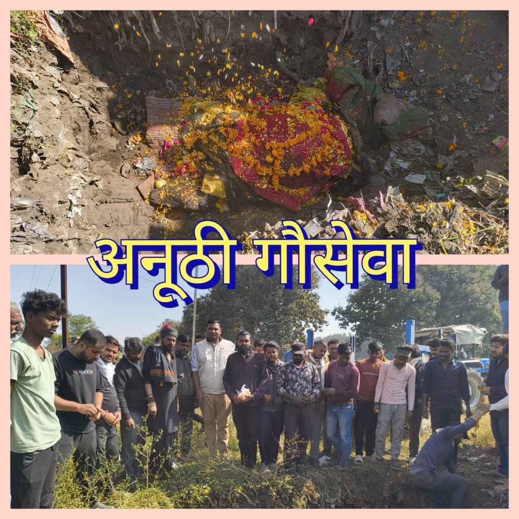 गौसेवा की अनूठी मिसाल : मृतक गाय की गौसेवकों ने गाजे बाजे के साथ शवयात्रा निकाल किया अंतिम संस्कार
