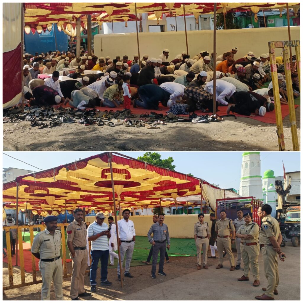 टिमरनी में भाईचारे के साथ मनाई गई ईद, ईदगाह व मदीना मस्जिद में अदा की गई नमाज 1 InCollage 20260321 192749435